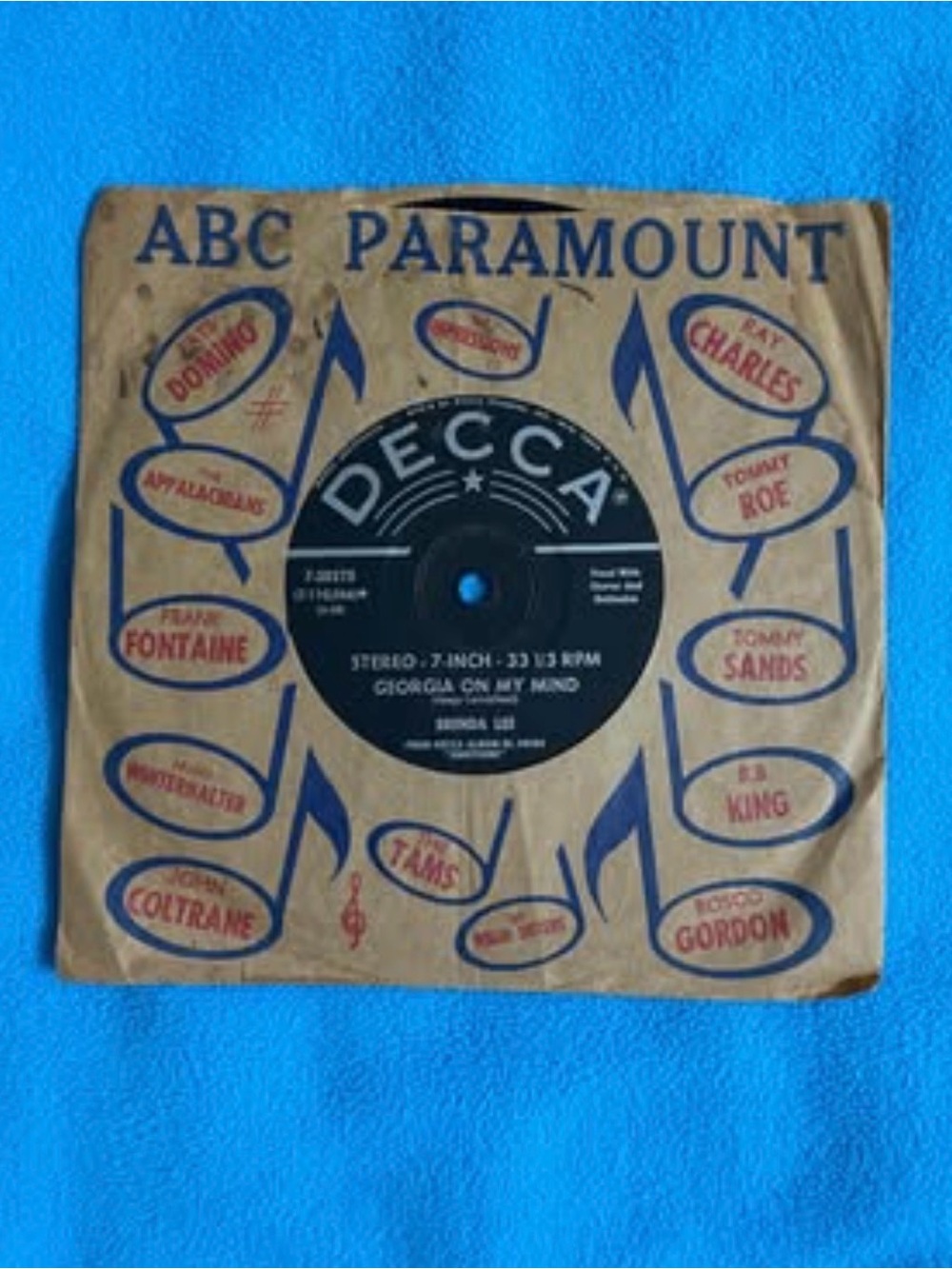VINTAGE BRENDA LEE “GEORGIA ON MY MIND” 33 1/3 RPM VINYL RECORD